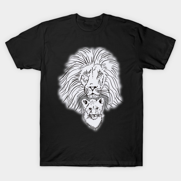 Lion and Cub T-Shirt by Cterio